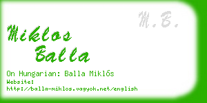 miklos balla business card