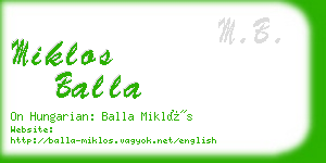 miklos balla business card